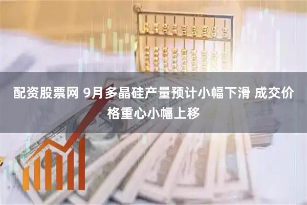 配资股票网 9月多晶硅产量预计小幅下滑 成交价格重心小幅上移